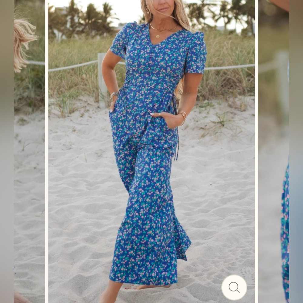 Ivy City Co Allie Jumpsuit In Royal Blue